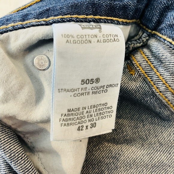 Mens 42x30 Levis 505 Straight Fit Jeans Medium Blue Stonewash NWT - Picture 9 of 9